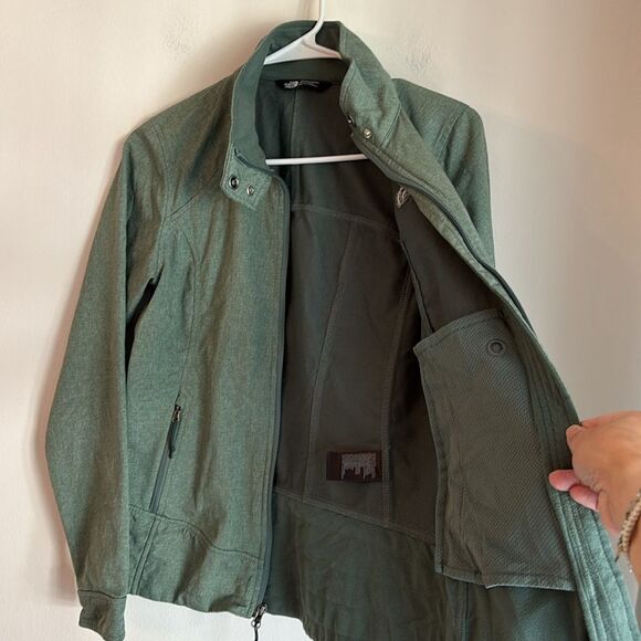The North Face Women Calentito 2 Jacket Green Heather small Windwall Full-Zip - Picture 8 of 10
